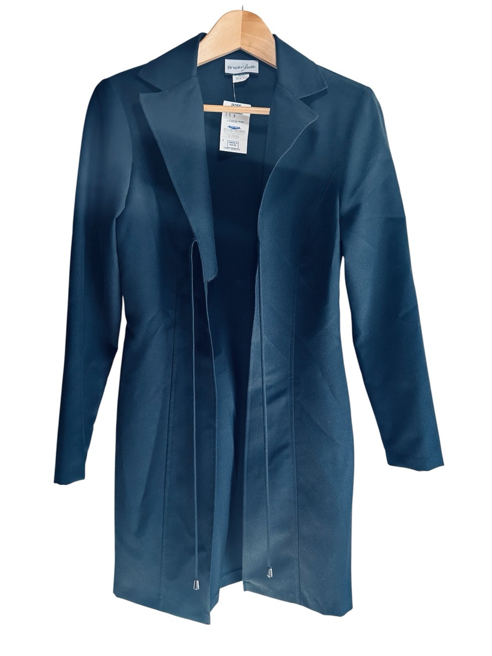 Black Longline Open-Front Blazer
